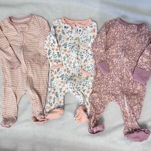 Adorable 0-3M Onesies / Sleepers - Pink & Blush